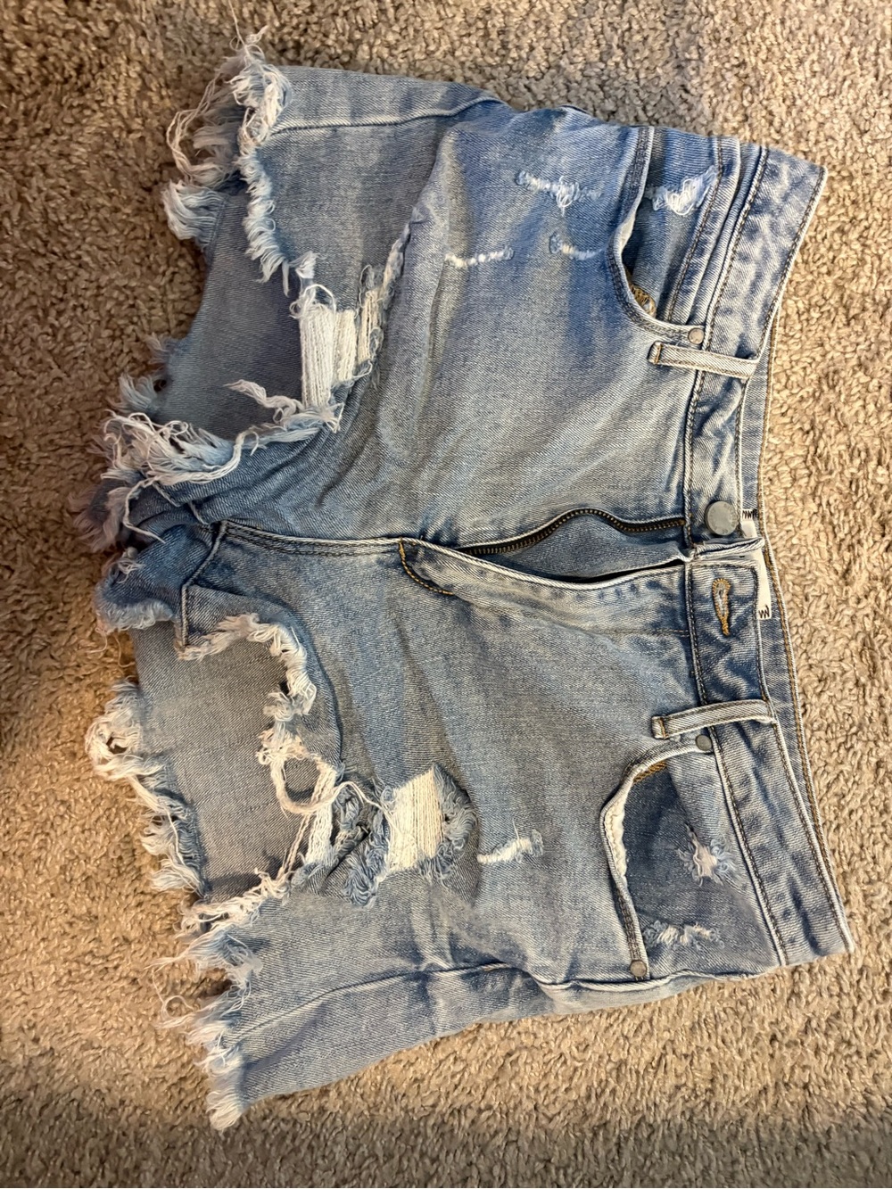 Articles Of Society Light Wash Distressed Denim Shorts